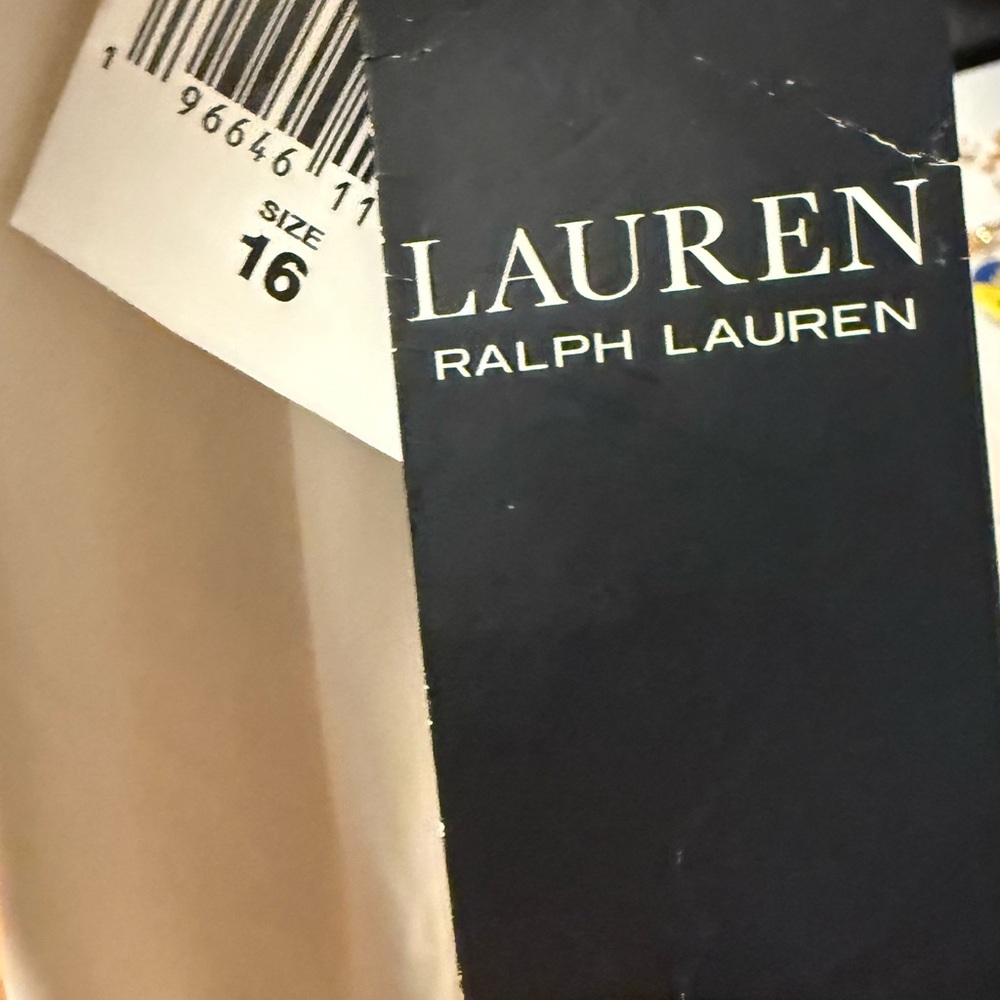Black label Lauren by Ralph Lauren Cream Wide Leg Pants - Picture 7 of 9